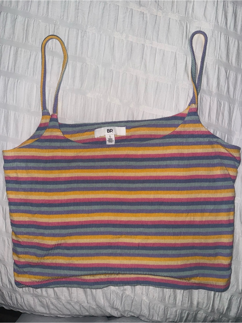 bp Striped Ribbed Camisole in Purple, Yellow, Pink, Blue, Gray